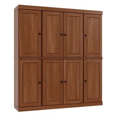 65 Inch Pantry Cabinet with Raised Panel Doors and Adjustable Shelves In Mocha