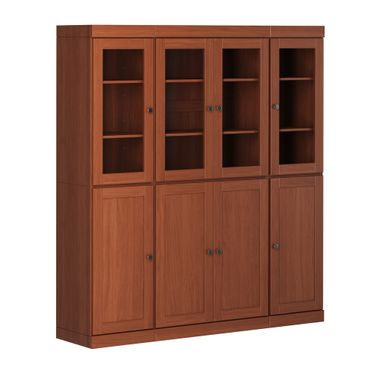 65 Inch Pantry China Cabinet with Shaker Doors and 2-Drawers In Mocha
