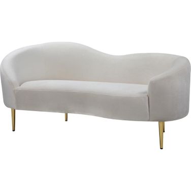 Ritz Velvet Loveseat In Cream