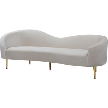 Ritz Velvet Sofa In Cream