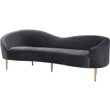 Ritz Velvet Sofa In Grey
