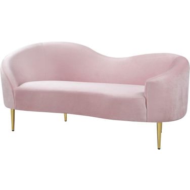 Ritz Velvet Loveseat In Pink