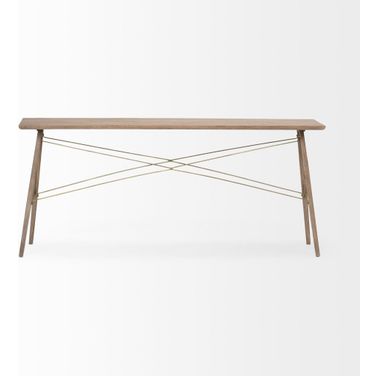 66 Inch Solid Wood Console Table In Brown