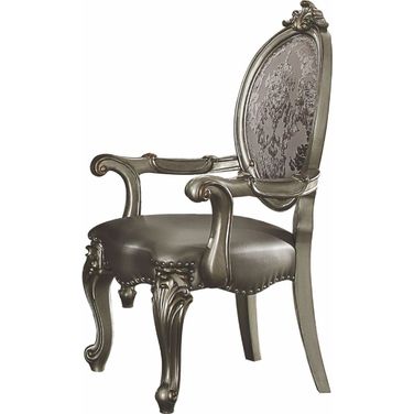 Versailles Silver Antique Platinum Arm Chair Set of 2