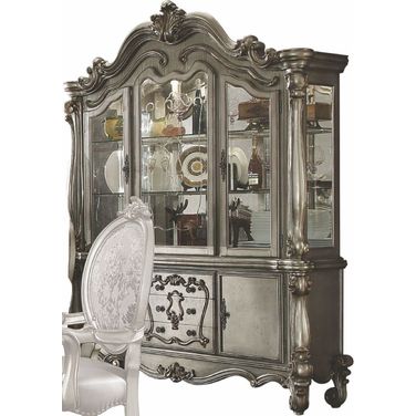 Versailles Antique Platinum Buffet with Hutch