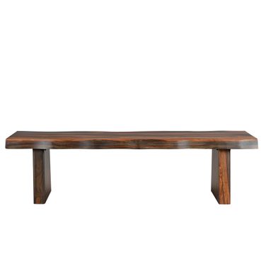 68 Inch Solid Wood Dining Bench In Dark Brown