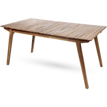 69 Inch Outdoor Dining Table with Acacia Wood Frame In Teak