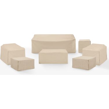 7 Piece Outdoor Furniture Cover Set In Tan