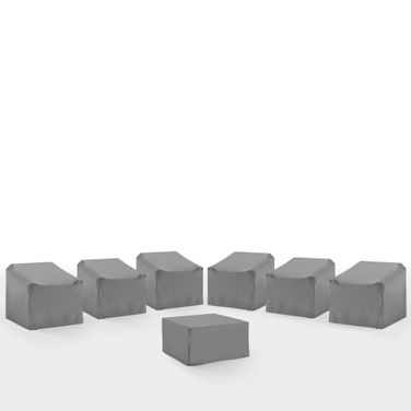 7 Piece Outdoor Sectional Furniture Cover Set In Gray
