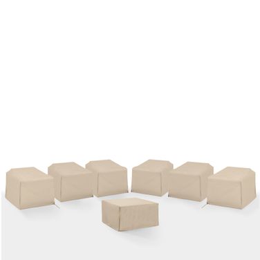 7 Piece Outdoor Sectional Furniture Cover Set In Tan