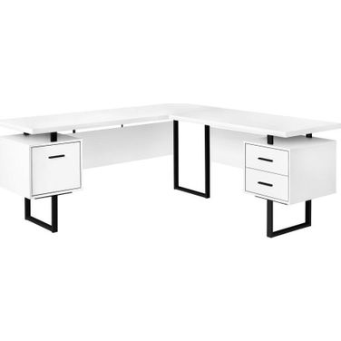 70 Inch Computer Desk In White With Left Or Right Face