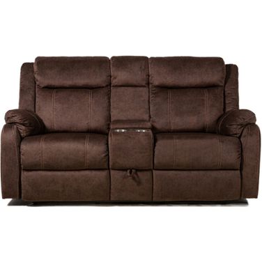 70 Inch Manual Reclining Loveseat with Storage In Dark Brown