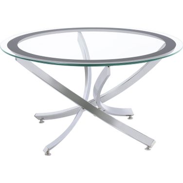 Brooke Glass Top Coffee Table Chrome and Black