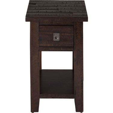 Kona Grove Chairside End Table with Shelf In Dark Brown