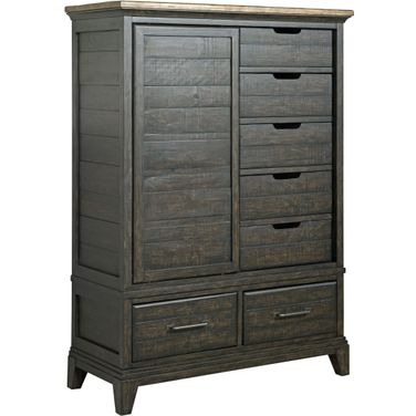 Plank Road Charcoal Wheeler Door Chest