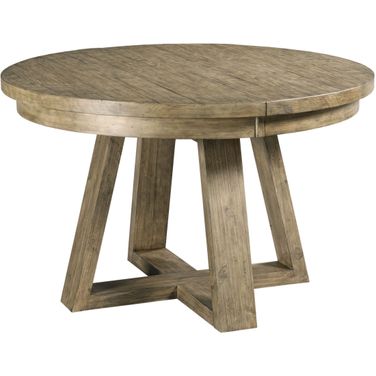 Plank Road Stone Button Extendable Round Dining Table