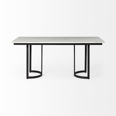 71 Inch Dining Table In White and Black