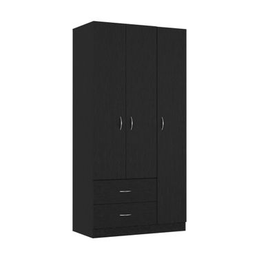 71 Inch Manufactured Wood Two Drawer Combo Dresser In Black