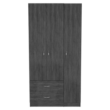 71 Inch Manufactured Wood Two Drawer Combo Dresser In Gray Grainy Oak