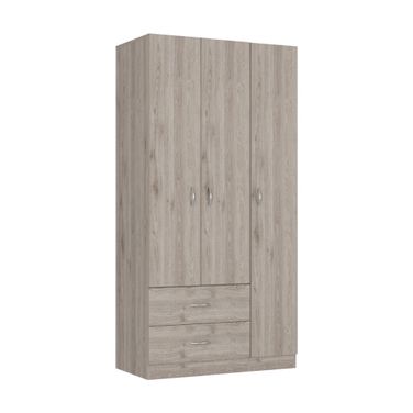 71 Inch Manufactured Wood Two Drawer Combo Dresser In Light Gray