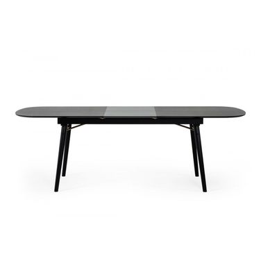 71 Inch Rectangular Manufactured Wood Butterfly Leaf Dining Table In Black