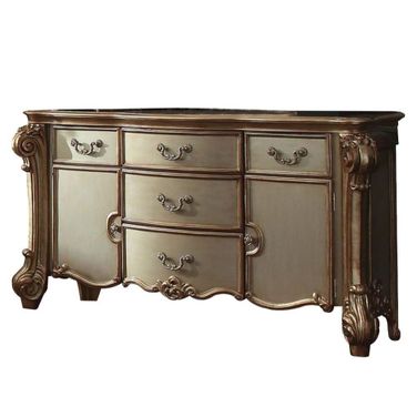 71 Inch Solid Wood Dresser In Gold