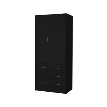 71 Inch Two Door Three Drawer Combo Dresser In Black