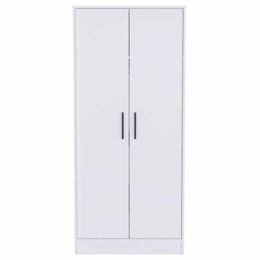 71 Inch Wood Two Door Single Drawer Combo Dresser In White