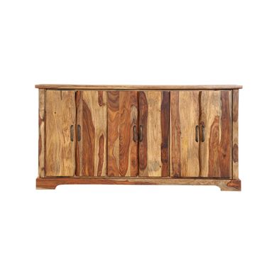 72 Inch Solid Wood Live Edge Sideboard with Six Doors In Brown
