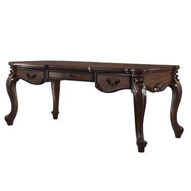 72 Inch Wood Executive Desk with Three Drawers In Dark Brown