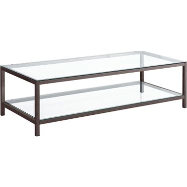 Trini Coffee Table with Glass Shelf Black Nickel
