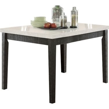 Nolan White Marble and Salvage Dark Oak Counter Height Dining Table