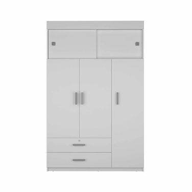 73 Inch Two Drawer Combo Dresser In White