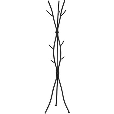 74 Inch Coat Rack In Ha Mmered Black Metal