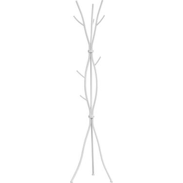 74 Inch Coat Rack In White Metal