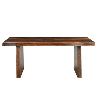 74 Inch Solid Wood Dining Table In Dark Brown