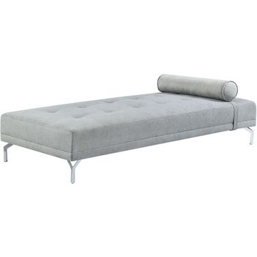 74 Inch Velvet Sofa and Toss Pillow with Black Legs In Gray