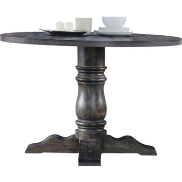 Leventis Weathered Gray Pedestal Dining Table