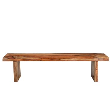 75 Inch Solid Wood Live Edge Dining Bench In Brown