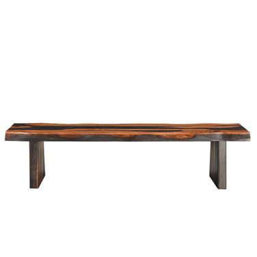 75 Inch Solid Wood Live Edge Dining Bench In Brown