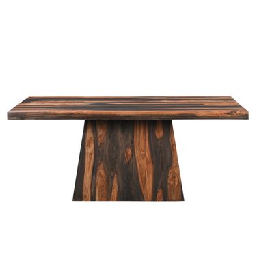 75 Inch Solid Wood Pedestal Base Dining Table In Brown