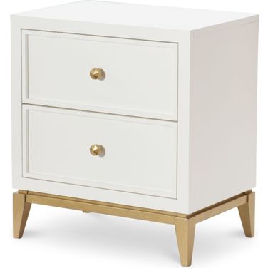 Chelsea 2 Drawer Nightstand In White and Gold