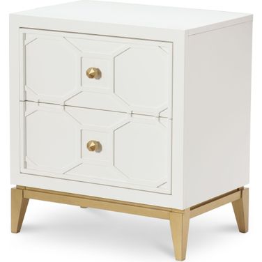 Chelsea Nightstand In White and Gold