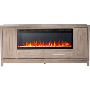 789 80 Inch Console with Fire FTS In Brown
