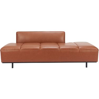 79 Inch Faux Leather Sofa with Black Legs In Brown