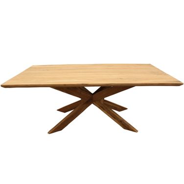 79 Inch Solid Wood Pedestal Base Dining Table In Natural