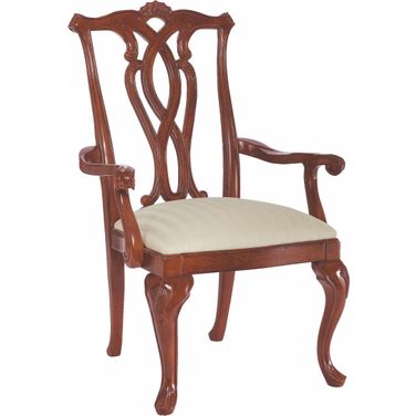 Cherry Grove Classic Antique Cherry Pierced Back Arm Chair Set of 2