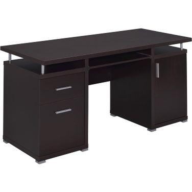 Tracy 2-drawer Computer Desk Cappuccino