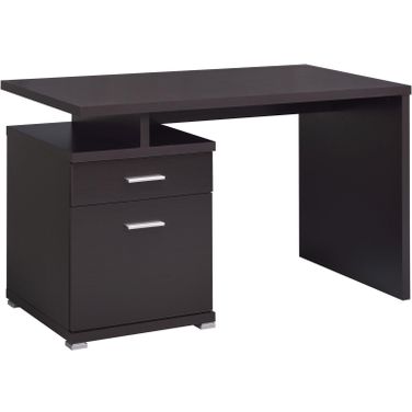 Irving 2-drawer Office Desk with Cabinet Cappuccino