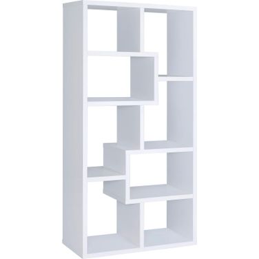 Theo 10-shelf Bookcase White